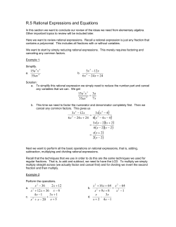 R.5 Rational Expressions and Equations