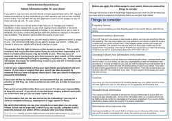 Patient Online Leaflet - Warwick Square Group Practice