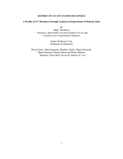 1 REPORT ON GUANTANAMO DETAINEES A Profile of 517