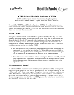 CFTR-Related Metabolic Syndrome (CRMS)