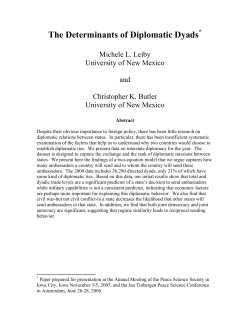 The Determinants of Diplomatic Dyads
