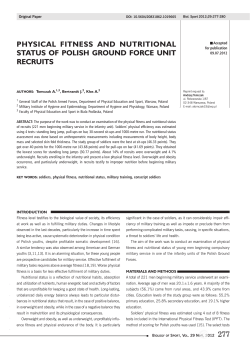 PHYSICAL FITNESS AND NUTRITIONAL STATUS OF POLISH