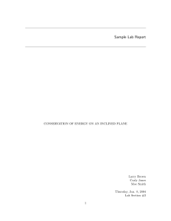 Sample Lab Report - U of L Class Index