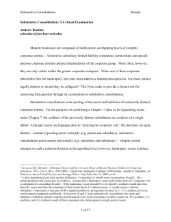 Substantive Consolidation: A Critical Examination