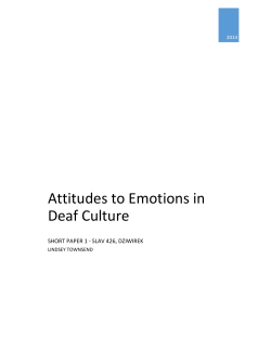Attitudes to Emotions in Deaf Culture