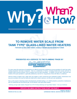 to remove water scale from tank type* glass-lined