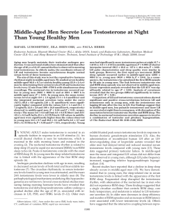 Middle-Aged Men Secrete Less Testosterone at Night Than Young