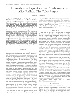 The Analysis of Pejoration and Amelioration in Alice Walkers The