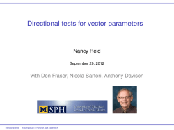 [t]Directional tests for vector parametersMarginal, conditional