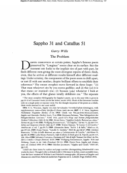 Sappho 31 and Catullus 51 - Greek, Roman, and Byzantine Studies