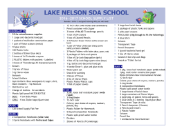 K-4 Supply List - Lake Nelson SDA School