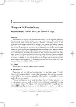 Clonogenic Cell Survival Assay