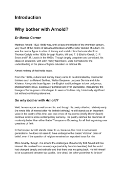 Matthew Arnold series - Introduction and Anthology