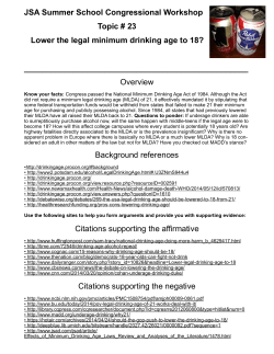 Lower the legal minimum drinking age to 18