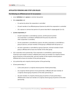 affiliated persons and stop loss rules