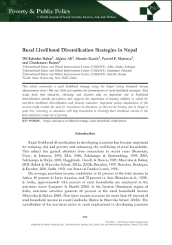 Rural Livelihood Diversification Strategies in Nepal