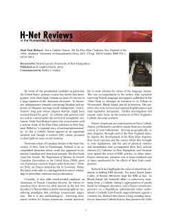 Patrick Lacroix on Not a Catholic Nation: The Ku Klux Klan - H-Net