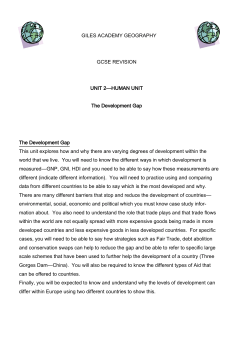 GILES ACADEMY GEOGRAPHY GCSE REVISION UNIT 2