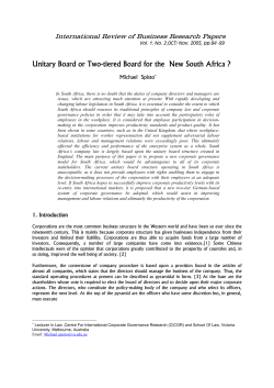 Unitary Board or Two-tiered Board for the New South Africa ?