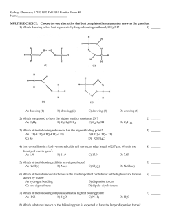 College Chemistry I PHS 1025 Fall 2012 Practice Exam 4B