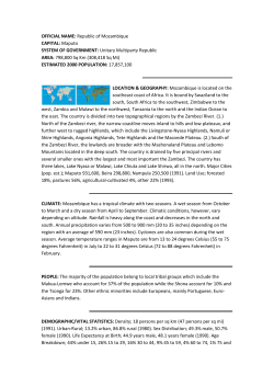 OFFICIAL NAME: Republic of Mozambique CAPITAL: Maputo