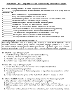 Benchmark One- Complete each of the following on notebook paper.