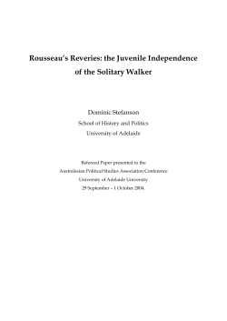 Rousseau`s Reveries: the Juvenile