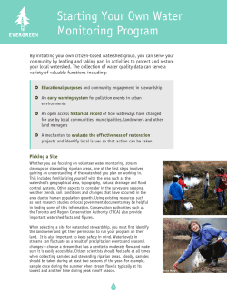 Starting Your Own Water Monitoring Program