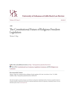 The Constitutional Future of Religious Freedom Legislation