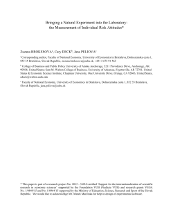 Bringing a Natural Experiment into the Laboratory: the Measurement