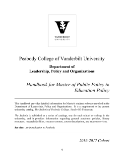 Student Handbook - Peabody College
