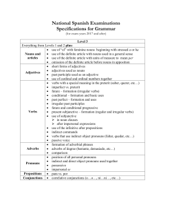 Specifications for Grammar