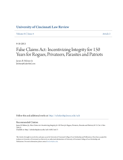 False Claims Act - University of Cincinnati College of Law