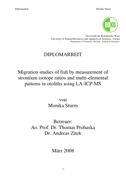 DIPLOMARBEIT Migration studies of fish by