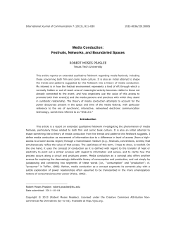 Media Conduction: Festivals, Networks, and Boundaried Spaces