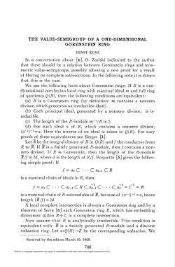 THE VALUE-SEMIGROUP OF A ONE