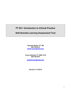 PTS 651 Assessment Tool - UW
