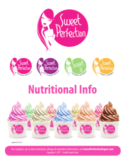 Nutritional Info - Sweet Perfection Yogurt