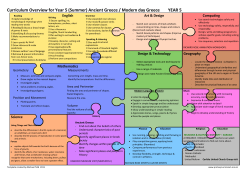 Curriculum Overview for Year 5 (Summer) Ancient Greece / Modern