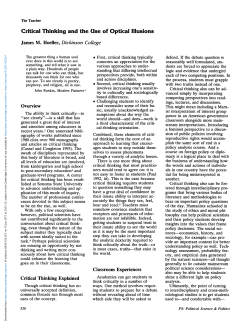 Critical Thinking and the Use of Optical Illusions