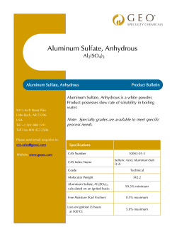 Aluminum Sulfate, Anhydrous