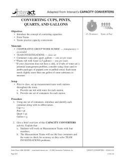 CONVERTING CUPS, PINTS, QUARTS, AND GALLONS