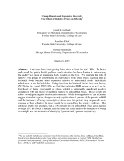 Cheap Donuts and Expensive Broccoli: The Effect of Relative Prices