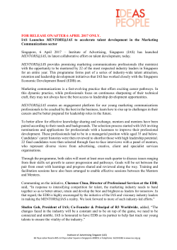 FOR RELEASE ON/AFTER 6 APRIL 2017 ONLY. IAS Launches