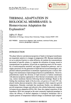 Thermal Adaptation in Biological Membranes