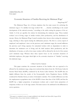 Economic Situations of Families Receiving the Minimum Wage*