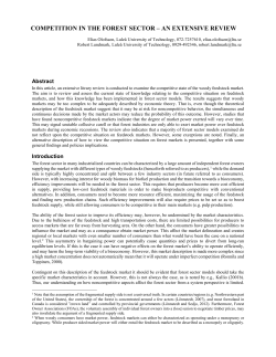 COMPETITION IN THE FOREST SECTOR &ndash; AN EXTENSIVE REVIEW
