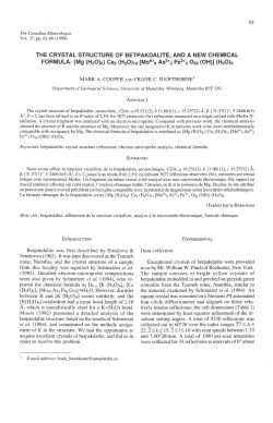 THE CRYSTAL STRUCTURE OF BETPAKDALITE, AND A NEW