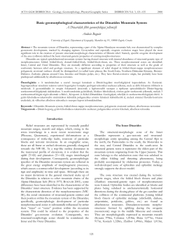 Basic geomorphological characteristics of the Dinarides Mountain