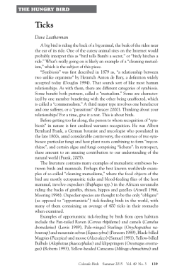 Ticks - Colorado Field Ornithologists